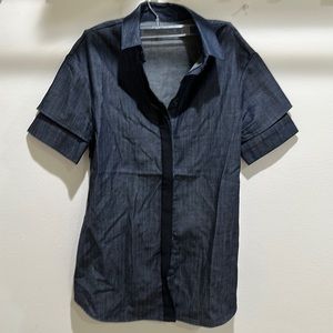 All Saints Denim short sleeve button up